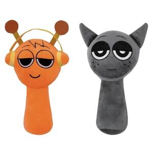 Sprunki Plush Toy Character Doll‎ Oren And Gray 25cm Tall, New 2 Pcs